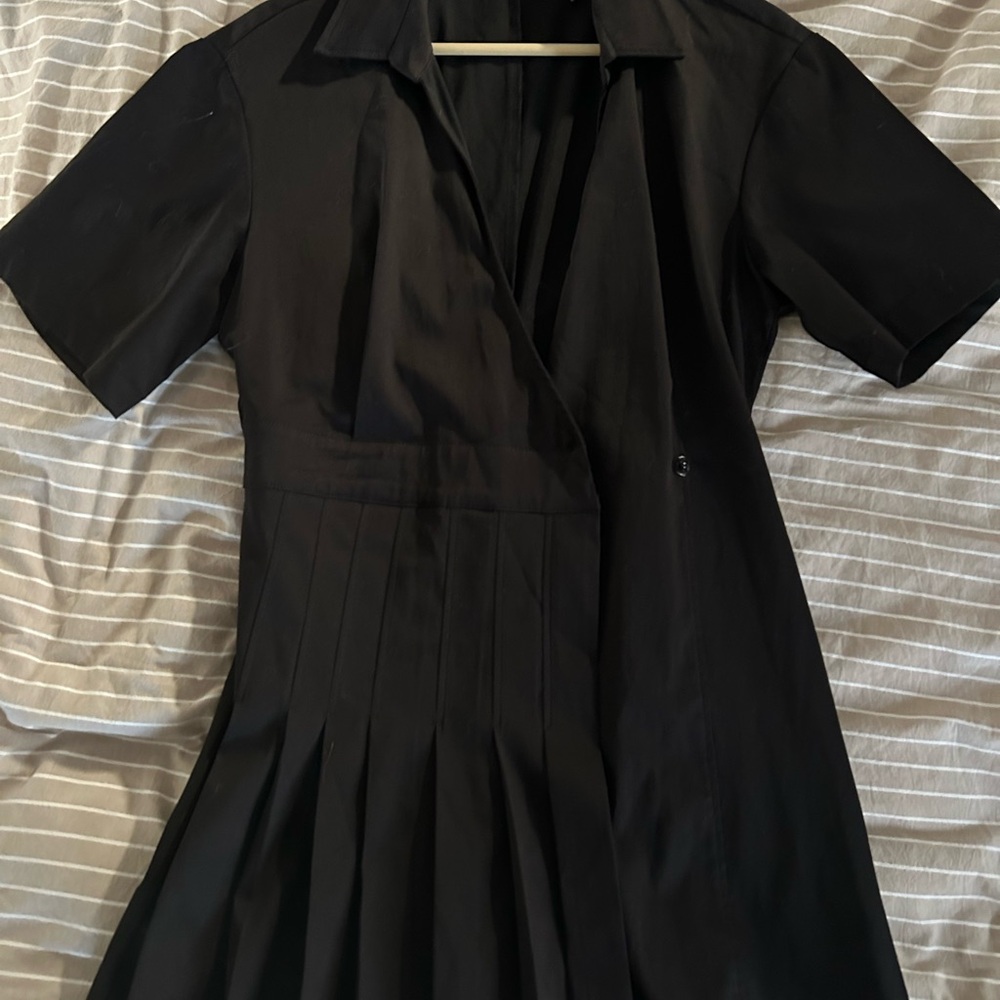 Zara Black Pleated Mini Dress